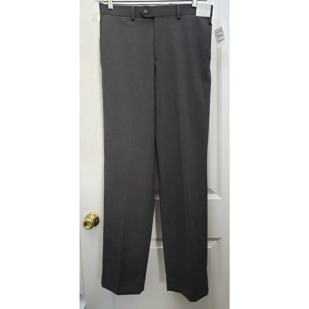 Nordstrom Big Boys Lucas Dress Pants Gray Classic Fit Pocket Stretch Trousers 22